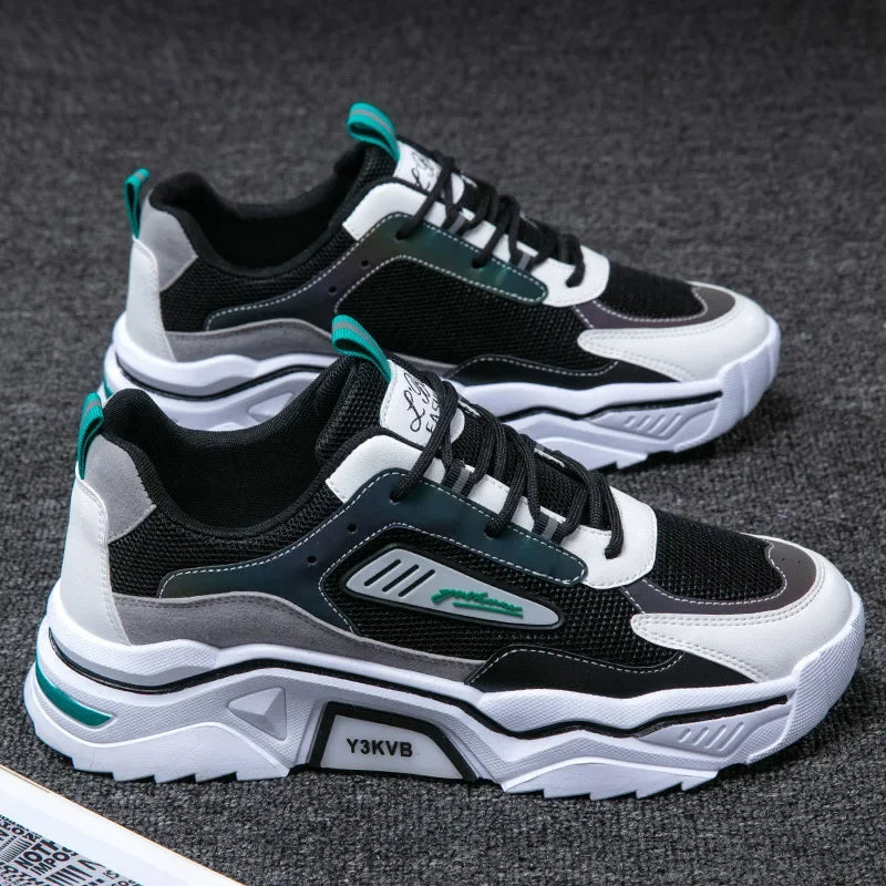 Sportowe sneakersy - StrideFlex-39-Czarny zielony-Trend Polska