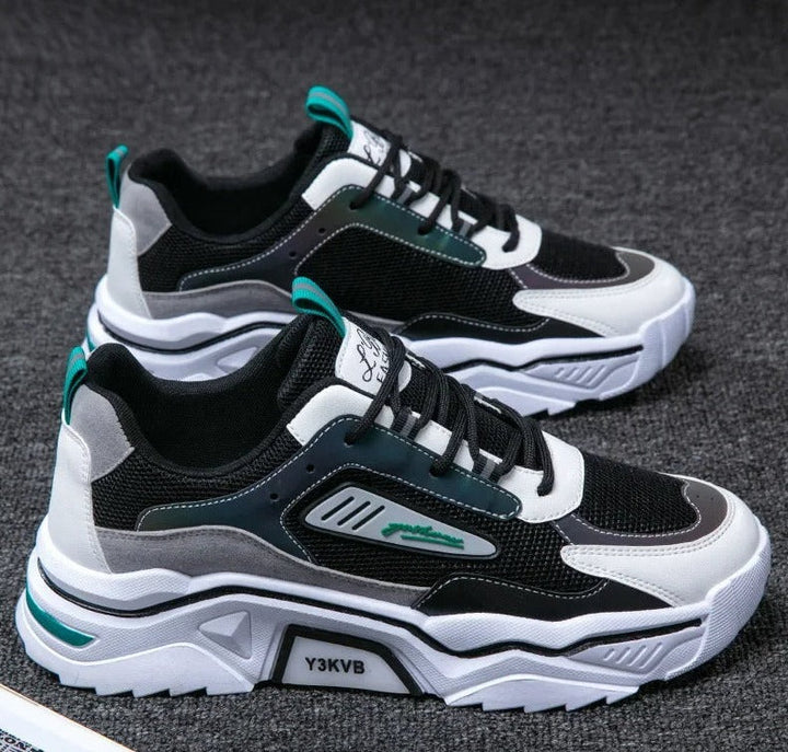 Sportowe sneakersy - StrideFlex-39-Czarny zielony-Trend Polska