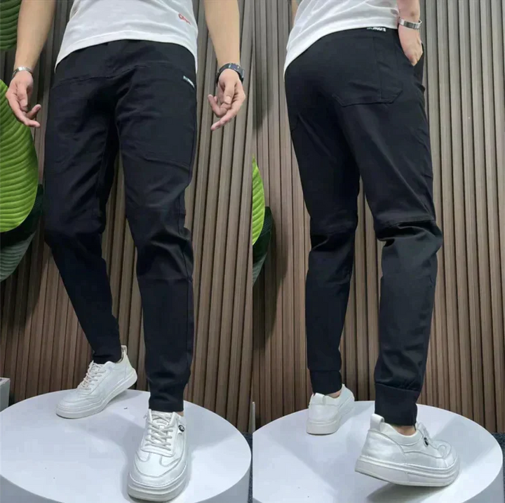 Stretch Męskie Spodnie Cargo - Arlo-Czarny-28 - 29 (50-60 kg)-Trend Polska