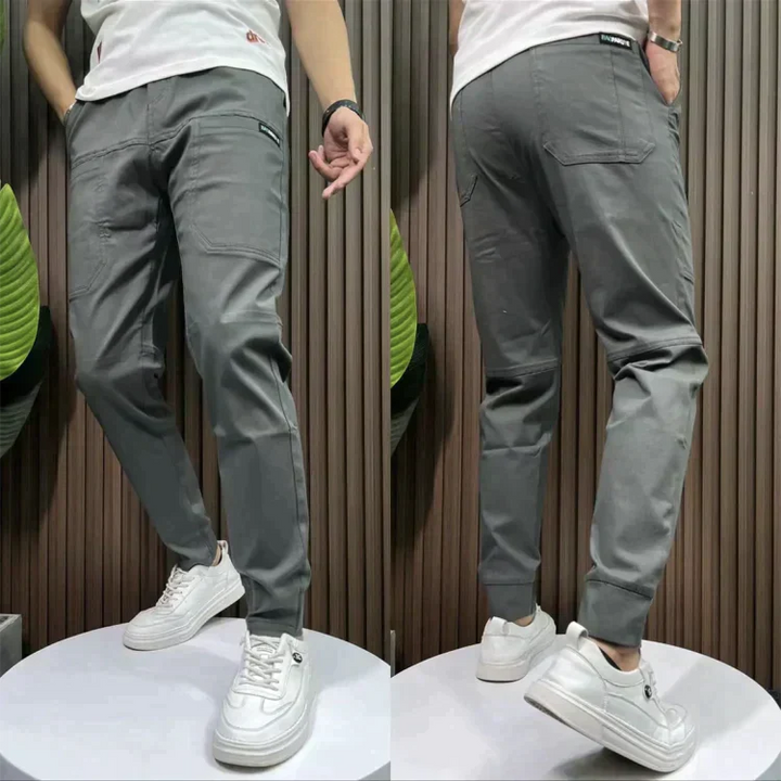 Stretch Męskie Spodnie Cargo - Arlo-Szary-28 - 29 (50-60 kg)-Trend Polska
