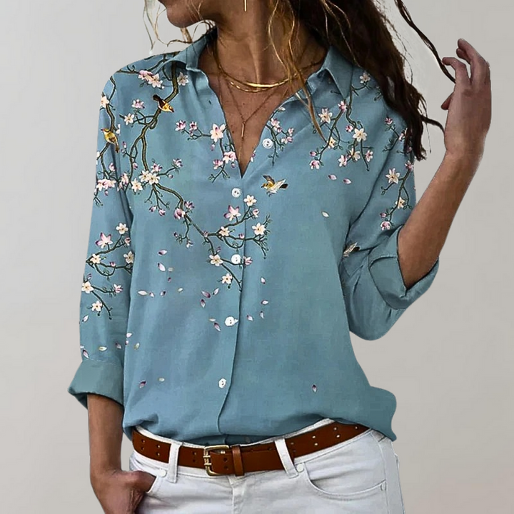 Stylowa bluzka damska - Emma-Niebieski-S-Trend Polska