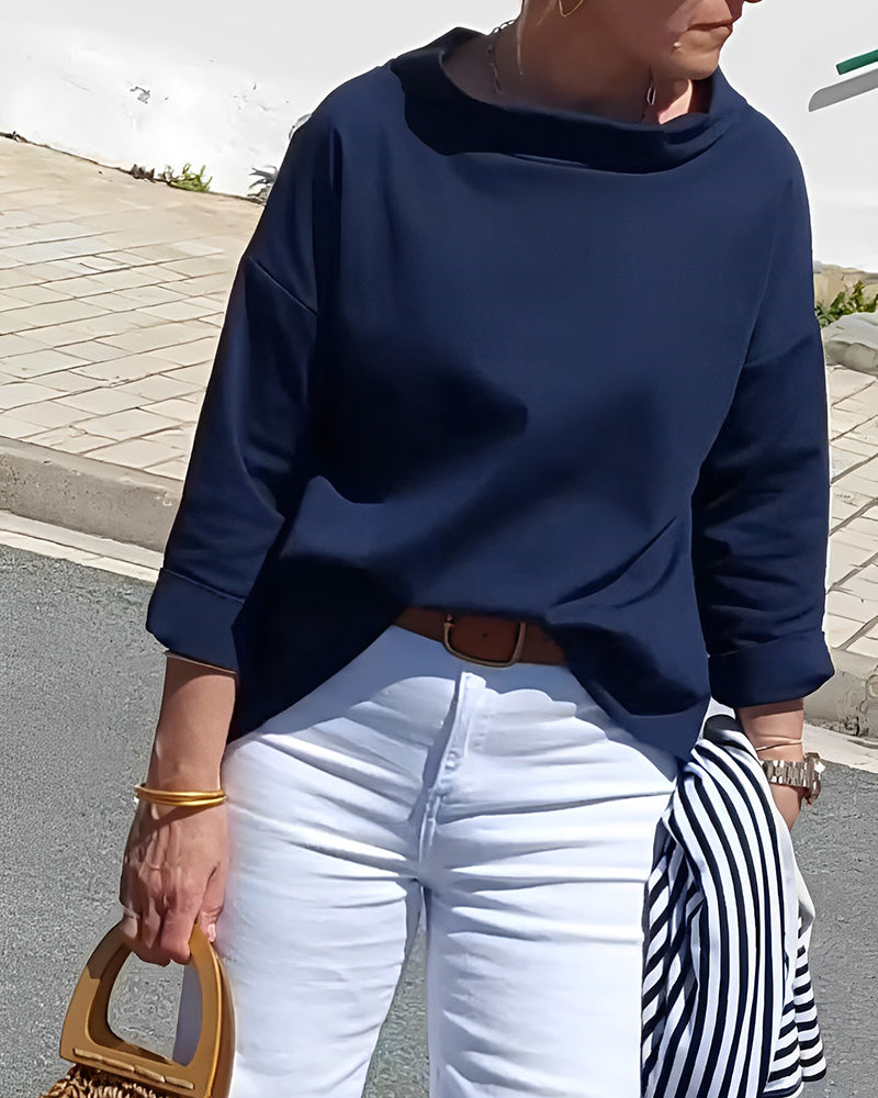 Stylowa bluzka damska - Livia-Morski Niebieski-S-Trend Polska