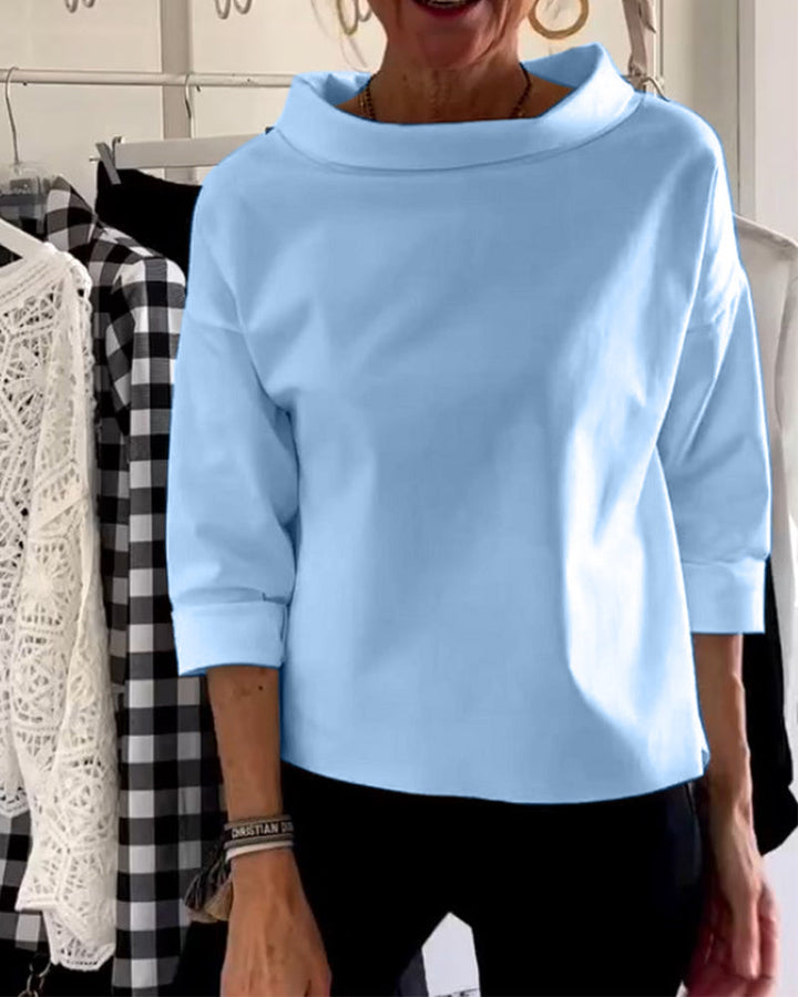 Stylowa bluzka damska - Livia-Niebieski-S-Trend Polska