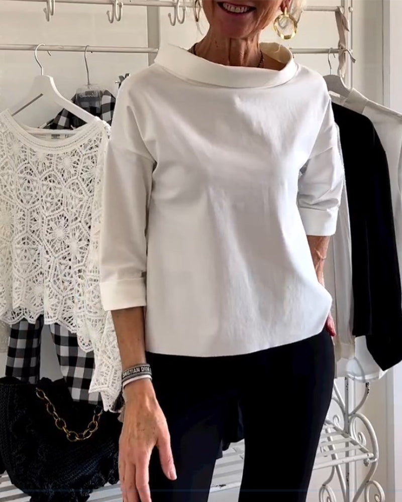 Stylowa bluzka damska - Livia-Biały-S-Trend Polska