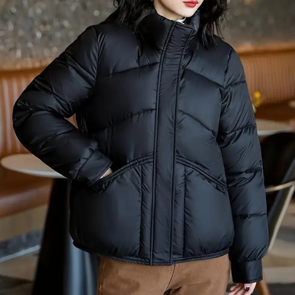 Stylowa ciepła puchowa kurtka dla kobiet - Mila-XS-Trend Polska