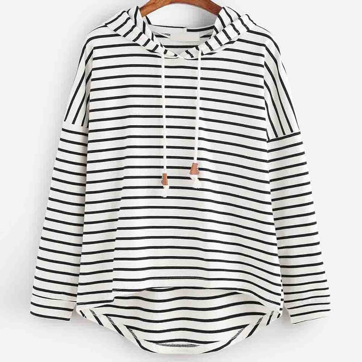 Stylowa damska bluza z kapturem - Liana-Biały-S-Trend Polska