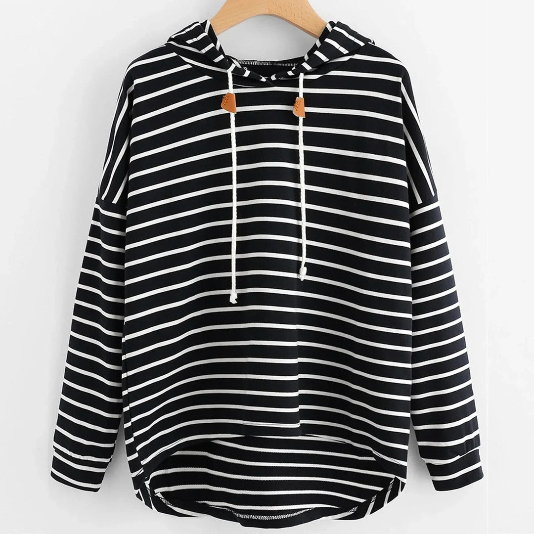Stylowa damska bluza z kapturem - Liana-Czarny-S-Trend Polska