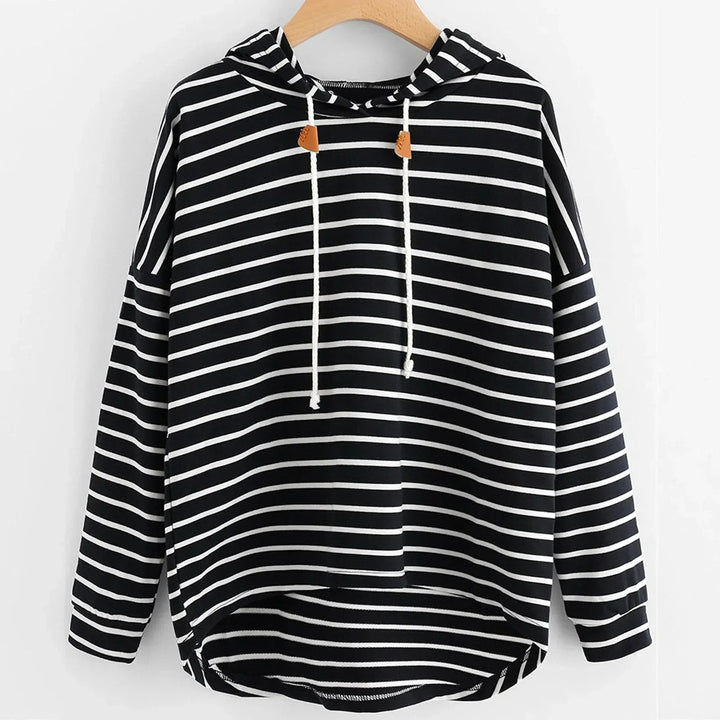 Stylowa damska bluza z kapturem - Liana-Czarny-S-Trend Polska