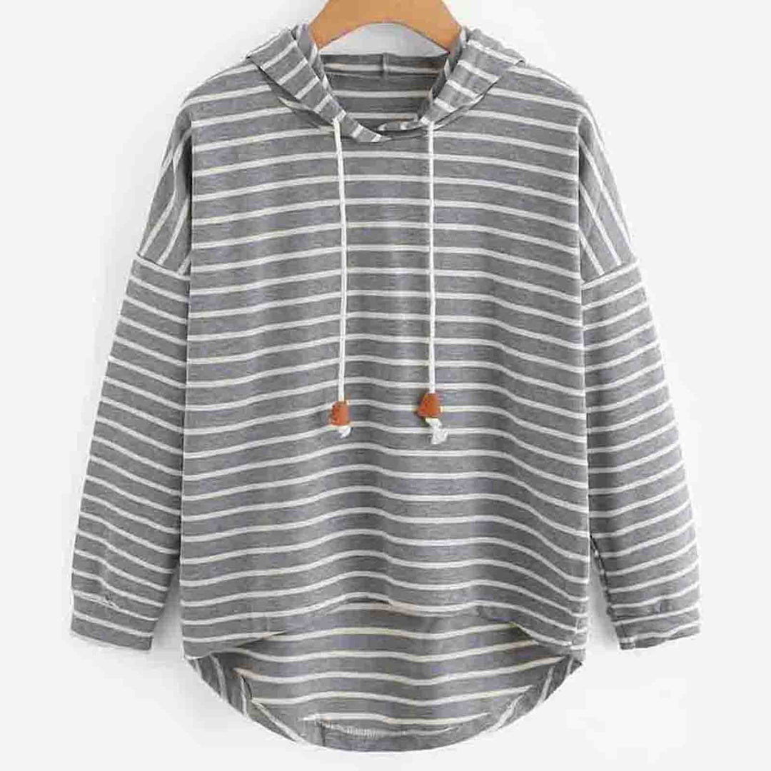 Stylowa damska bluza z kapturem - Liana-Szary-S-Trend Polska
