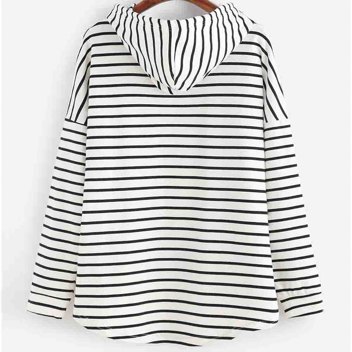 Stylowa damska bluza z kapturem - Liana-Biały-S-Trend Polska