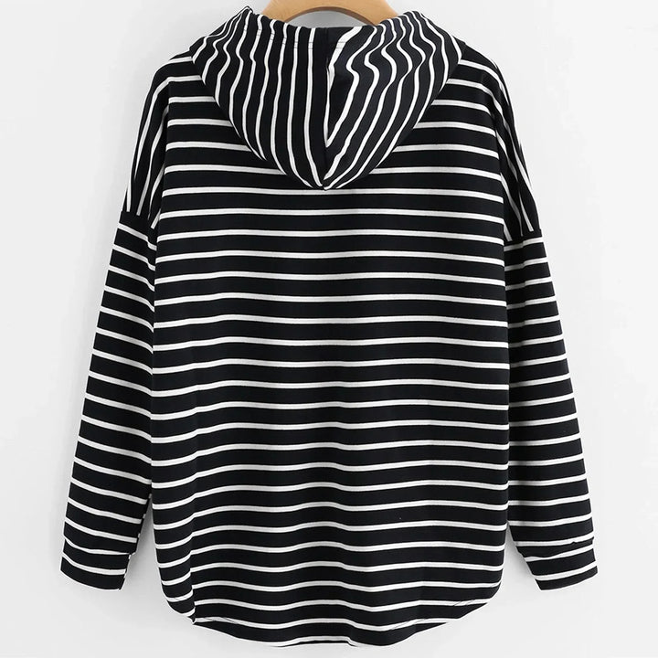 Stylowa damska bluza z kapturem - Liana-Biały-S-Trend Polska