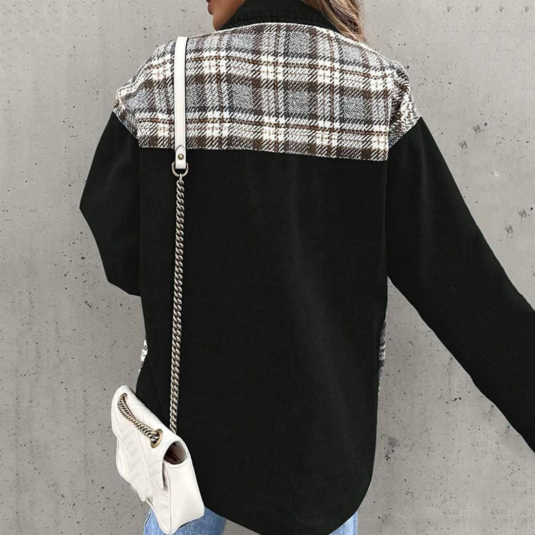Stylowa damska kurtka – Livia-Czarny-S-Trend Polska