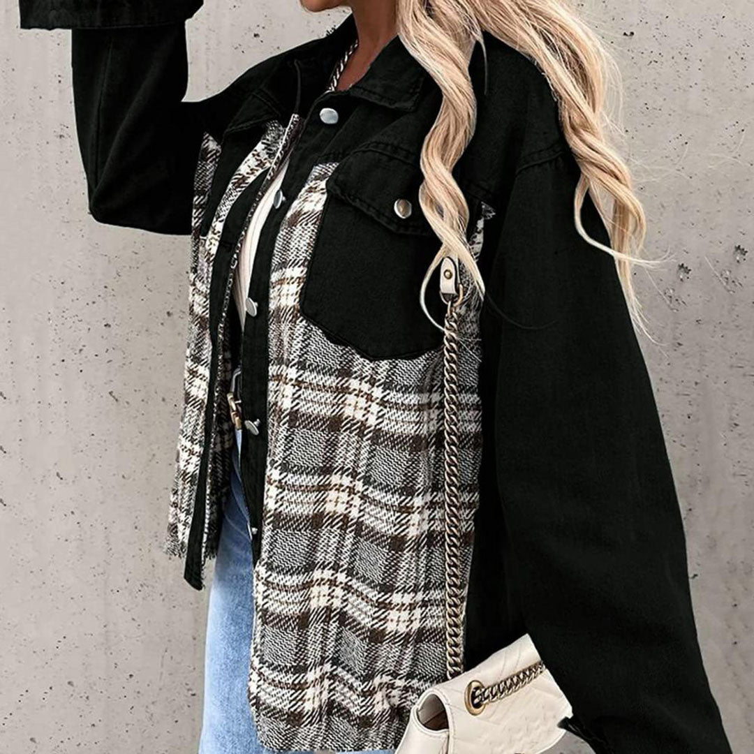 Stylowa damska kurtka – Livia-Czarny-S-Trend Polska