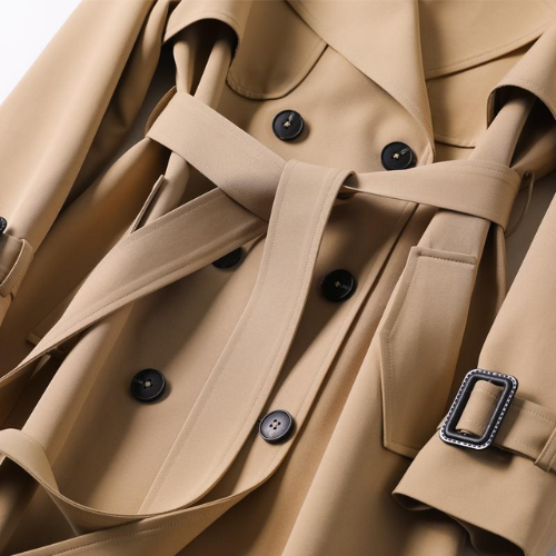 Stylowa damska trenchcoat - Astra-Khaki-S-Trend Polska