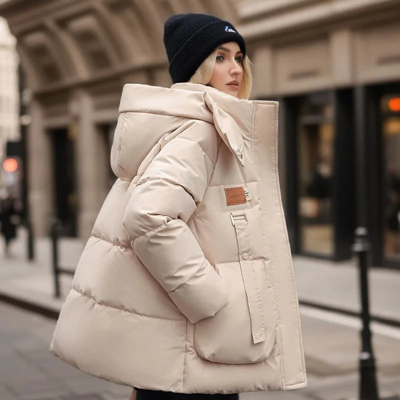 Stylowa damska zimowa kurtka - Mariette-Biały-S-Trend Polska