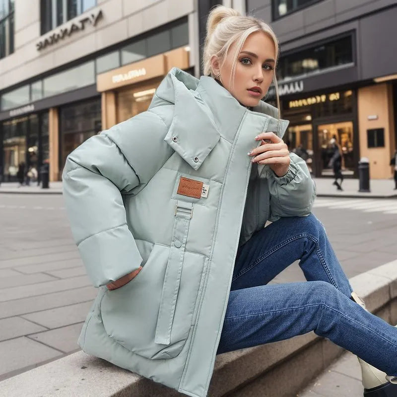 Stylowa damska zimowa kurtka - Mariette-Zielony-S-Trend Polska