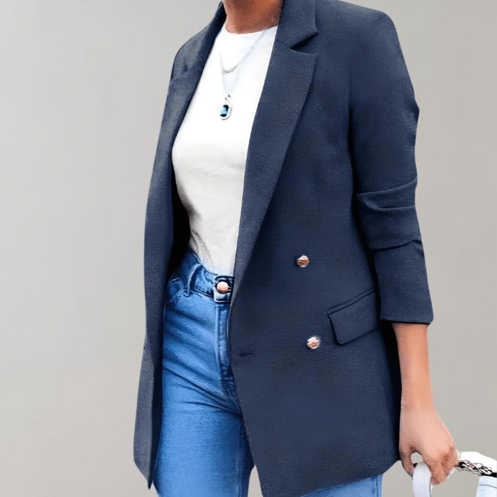 Stylowa długa damska kurtka - Clara-Biały-S-Trend Polska