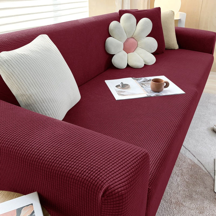 Stylowa Elastyczna Pokrywa na Sofę - StretchGuard-Bordeaux-1-Zits (90-140cm)-Trend Polska