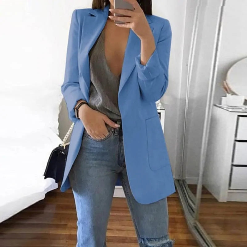 Stylowa Elegancka Streetwearowa Marynarka - Serena-Niebieski-S-Trend Polska