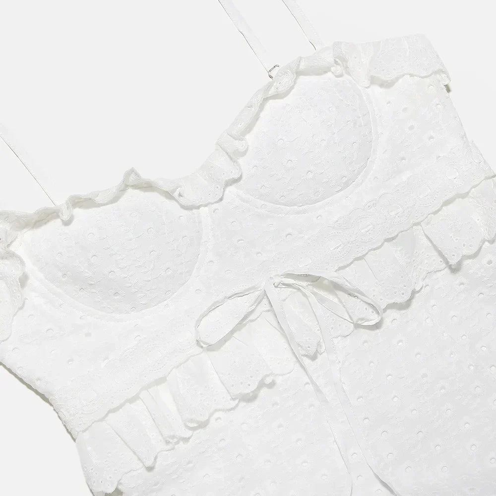 Stylowa haftowana koszulka maxi w kolorze białym – Alina-XS-Trend Polska