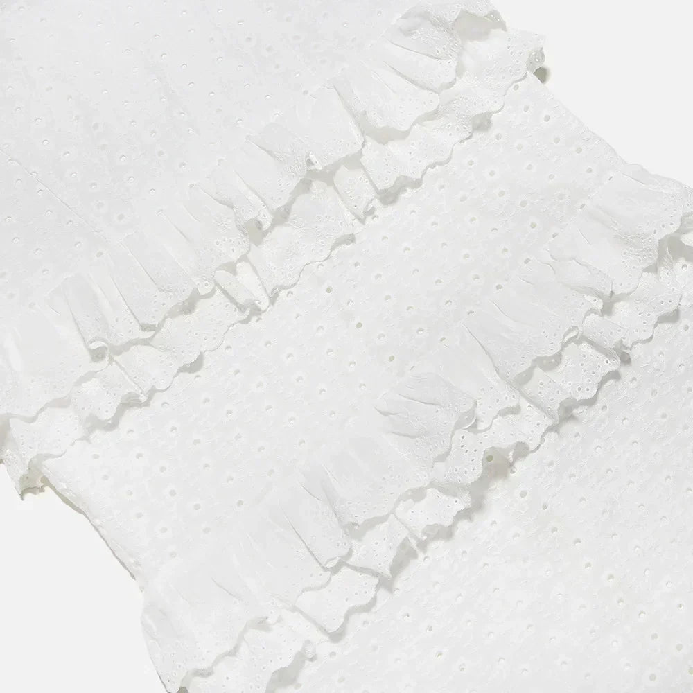 Stylowa haftowana koszulka maxi w kolorze białym – Alina-XS-Trend Polska