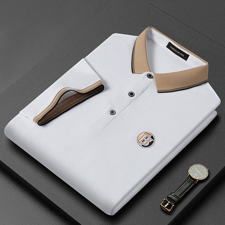 Stylowa haftowana koszulka polo - Oliver-Biały-S-Trend Polska