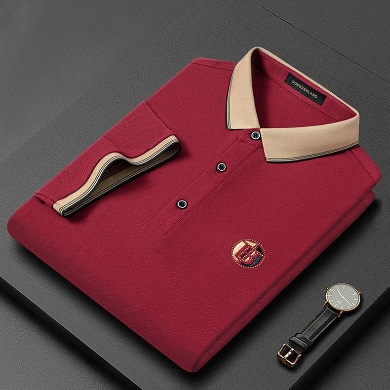 Stylowa haftowana koszulka polo - Oliver-Bordeaux czerwony-S-Trend Polska