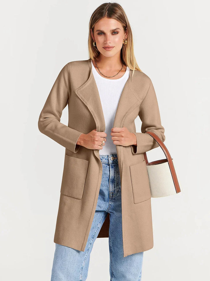 Stylowa Kamizelka Damska - Djamila-Khaki-S (36)-Trend Polska