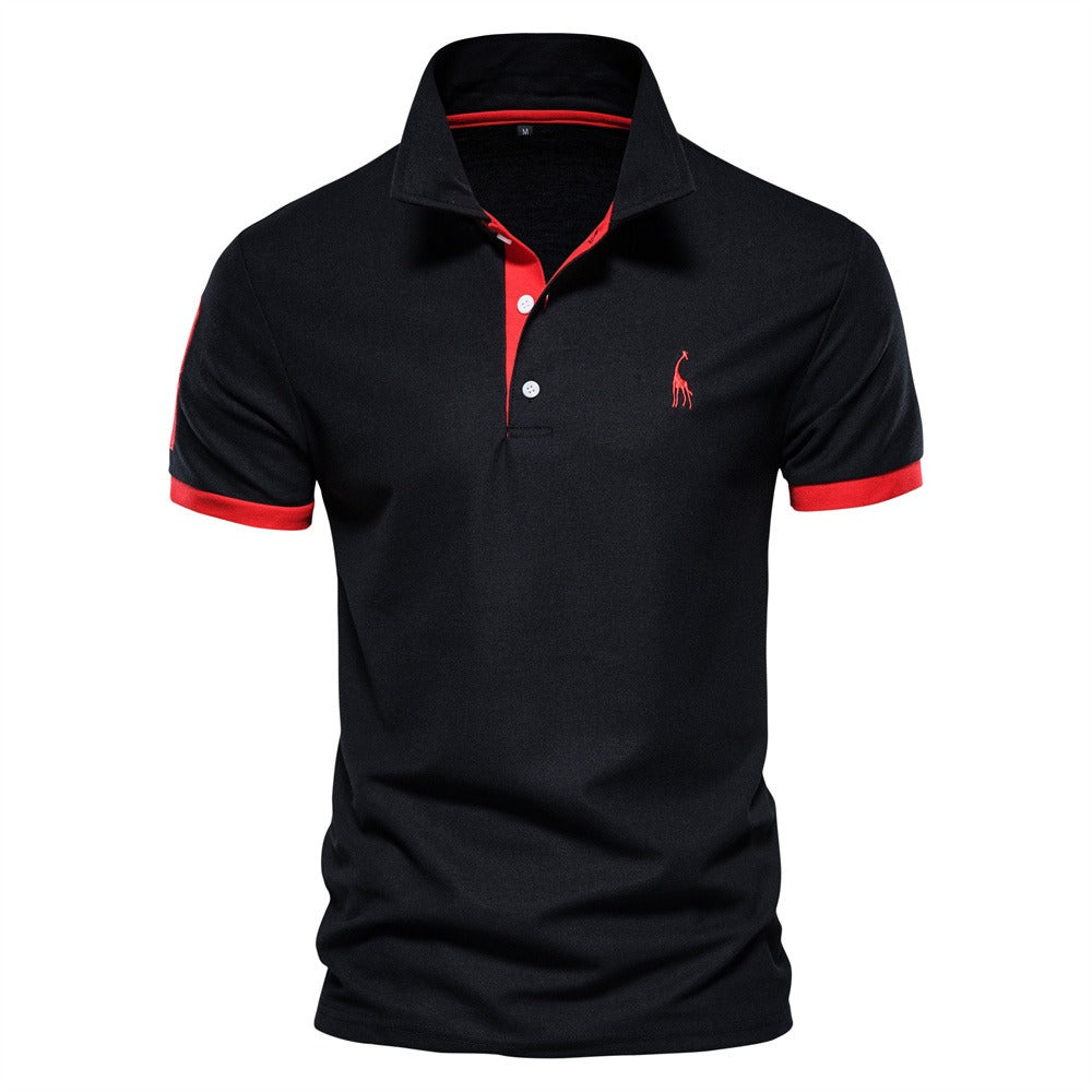 Stylowa koszula polo dla mężczyzn - Franklin-Czarny - Czerwony-S-Trend Polska