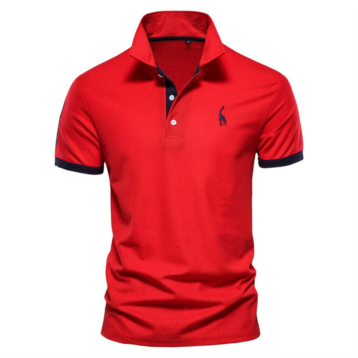 Stylowa koszula polo dla mężczyzn - Franklin-Czerwony - Czarny-S-Trend Polska