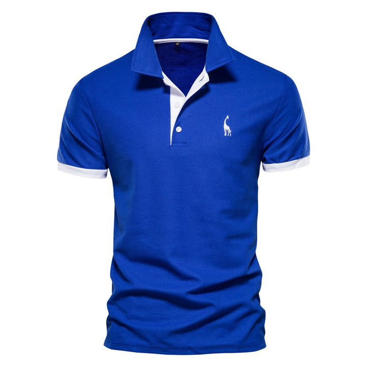 Stylowa koszula polo dla mężczyzn - Franklin-Niebieski - Biały-S-Trend Polska
