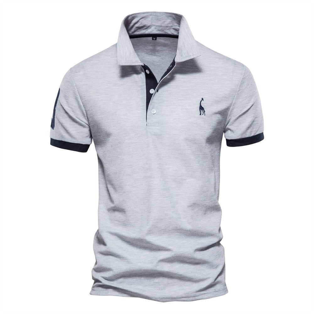 Stylowa koszula polo dla mężczyzn - Franklin-Szary - Granatowy-S-Trend Polska