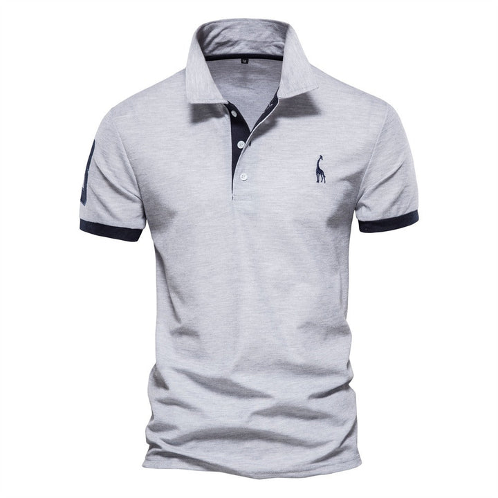 Stylowa koszula polo dla mężczyzn - Franklin-Szary - Granatowy-S-Trend Polska