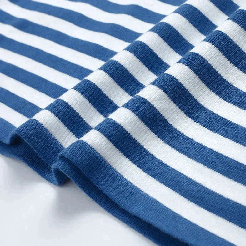 Stylowa koszulka w paski z lekkiego materiału - StreifenLeicht-Azurowy-S-Trend Polska