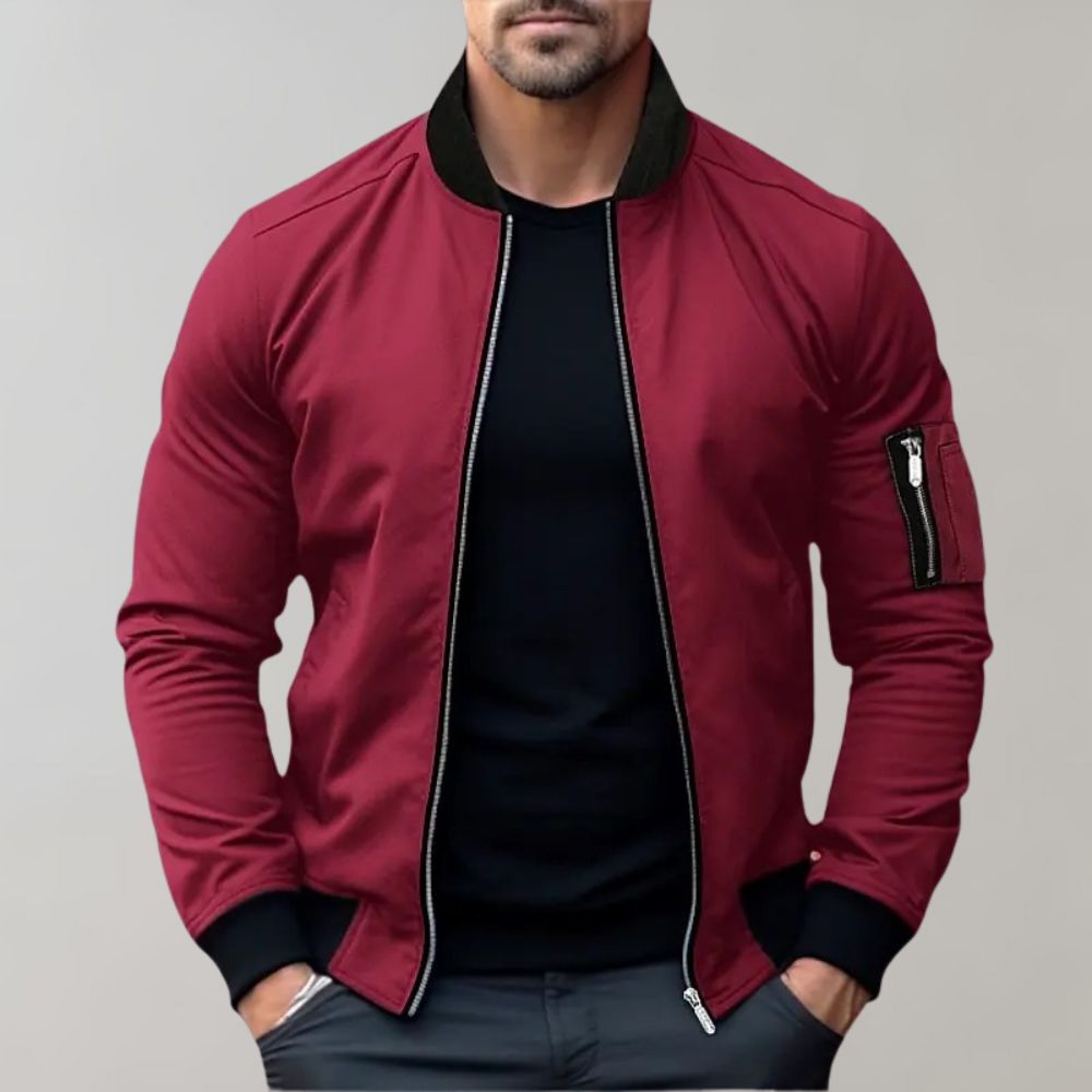 Stylowa kurtka bomber dla mężczyzn - Rafa-Czerwony-M-Trend Polska