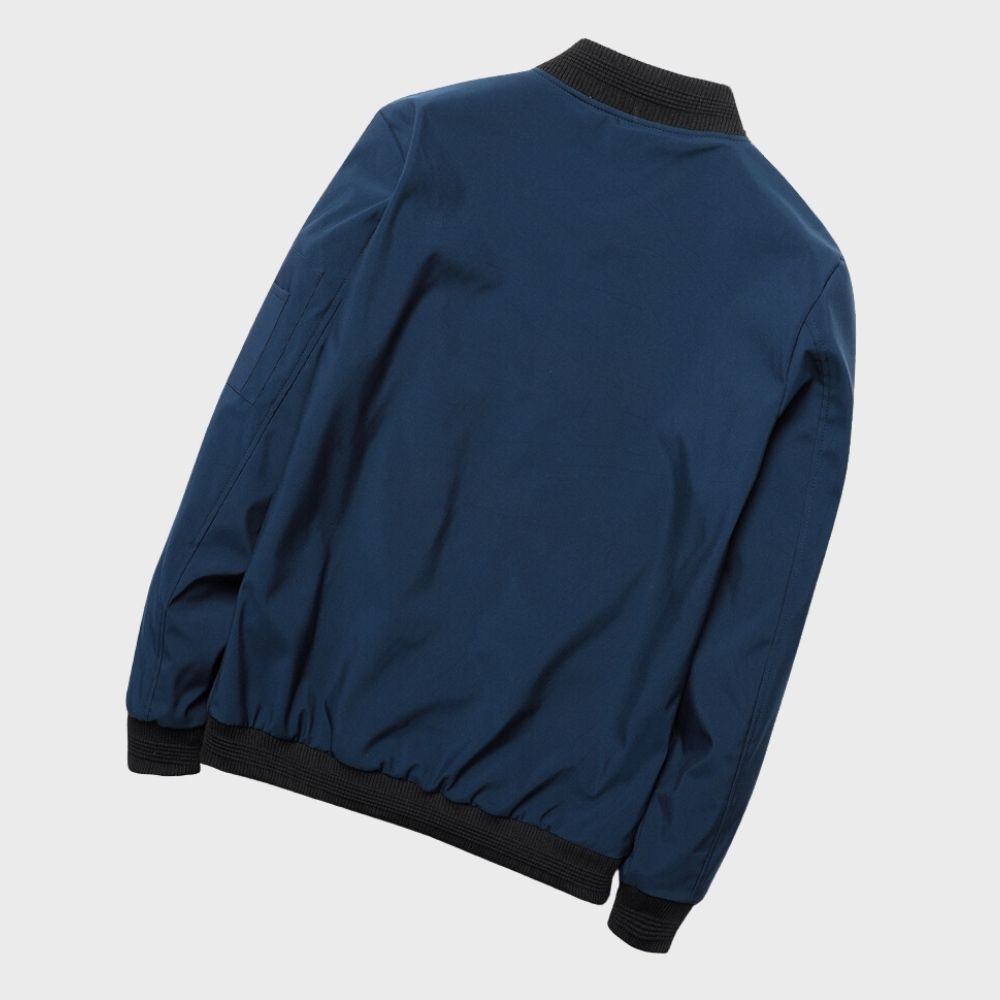 Stylowa kurtka bomber dla mężczyzn - Rafa-Niebieski-M-Trend Polska