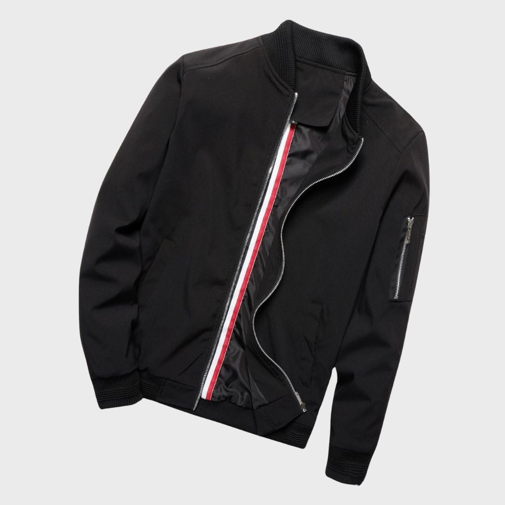 Stylowa kurtka bomber dla mężczyzn - Rafa-Niebieski-M-Trend Polska