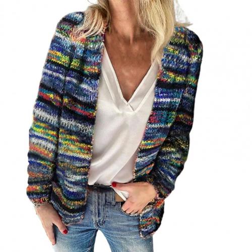 Stylowa kurtka damska w tęczy - Eliza-Niebieski-S-Trend Polska