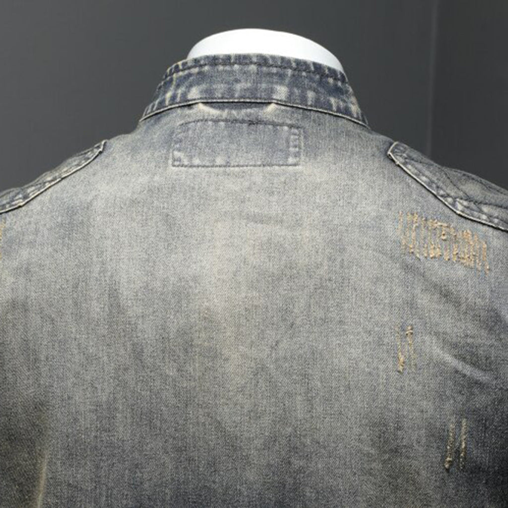 Stylowa kurtka dżinsowa dla mężczyzn - Rafael-Denim z flagą-S-Trend Polska