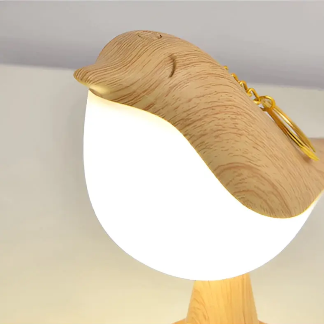 Stylowa lampa LED w kształcie ptaka z dotykowym sterowaniem i aromaterapią - FeatherGlow-szary-Trend Polska