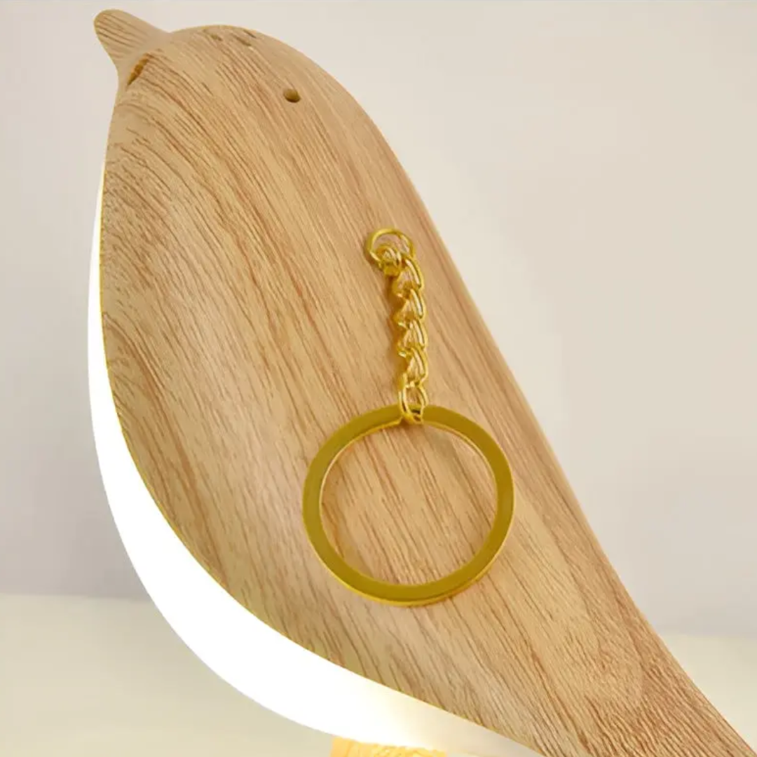 Stylowa lampa LED w kształcie ptaka z dotykowym sterowaniem i aromaterapią - FeatherGlow-szary-Trend Polska