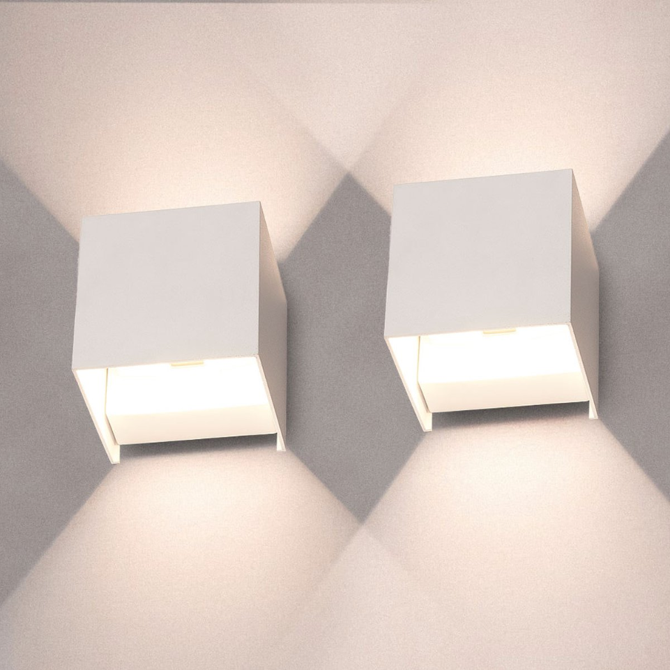 Stylowa Lampa ścienna LED w kształcie kostki - LumiCube-Biały-Trend Polska