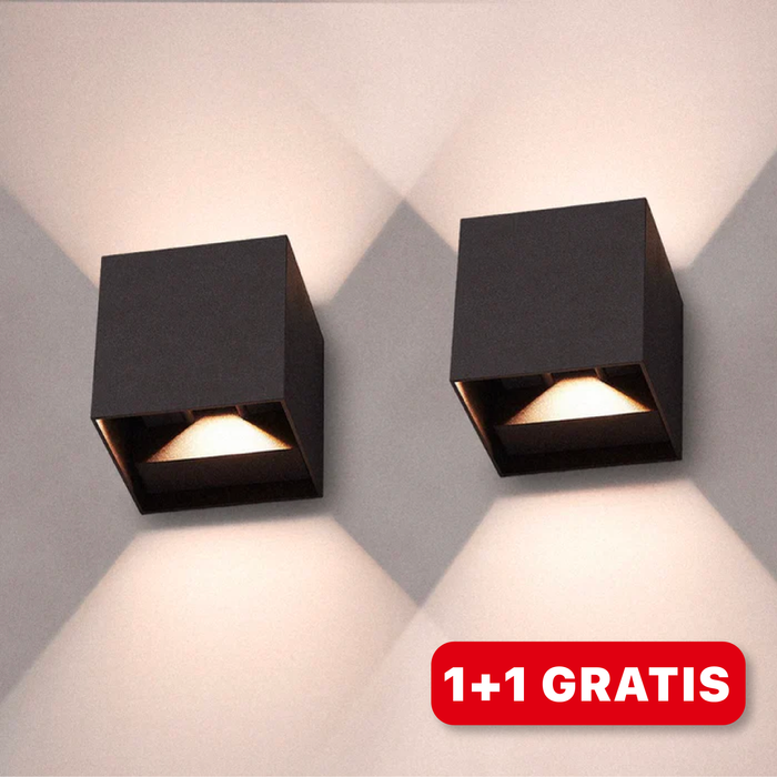 Stylowa Lampa ścienna LED w kształcie kostki - LumiCube-Czarny-Trend Polska