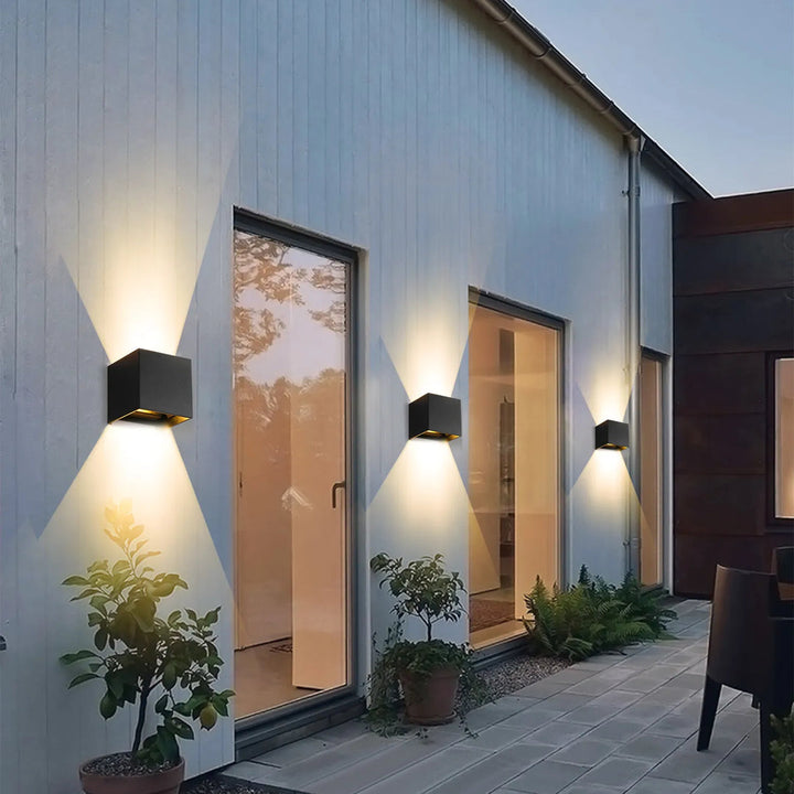 Stylowa Lampa ścienna LED w kształcie kostki - LumiCube-Czarny-Trend Polska