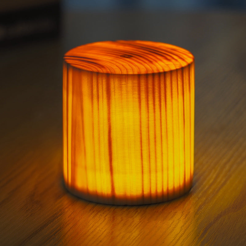 Stylowa lampa stołowa LED - WoodGlow-Cylinder-8cm x 9cm-Trend Polska