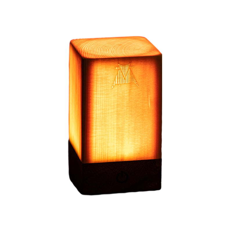 Stylowa lampa stołowa LED - WoodGlow-Cylinder-6cm x 8cm-Trend Polska