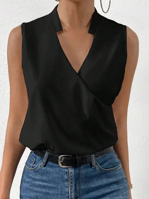 Stylowa letnia bluzka damska o swobodnym kroju – Rania-Czarny-S-Trend Polska