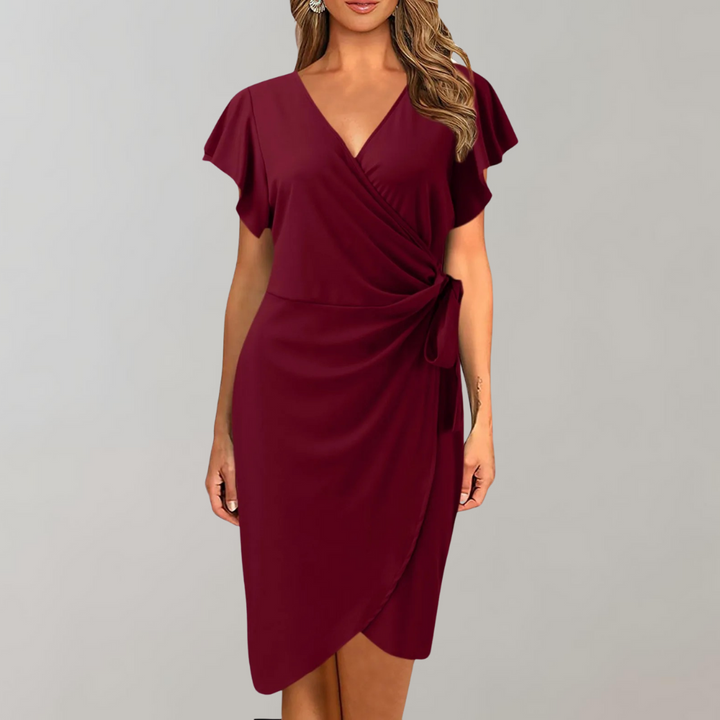 Stylowa letnia sukienka – Solène-Bordowy-S-Trend Polska