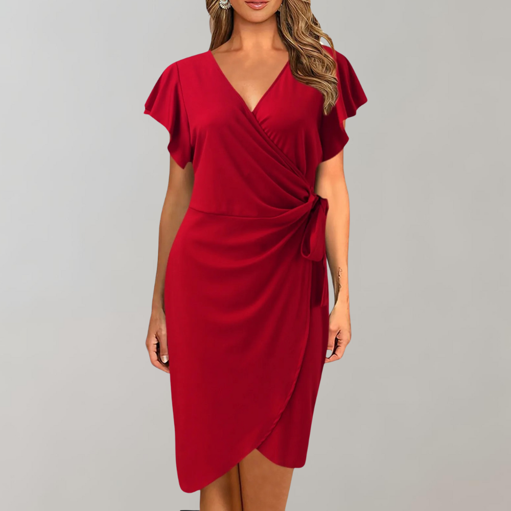 Stylowa letnia sukienka – Solène-Czerwony-S-Trend Polska