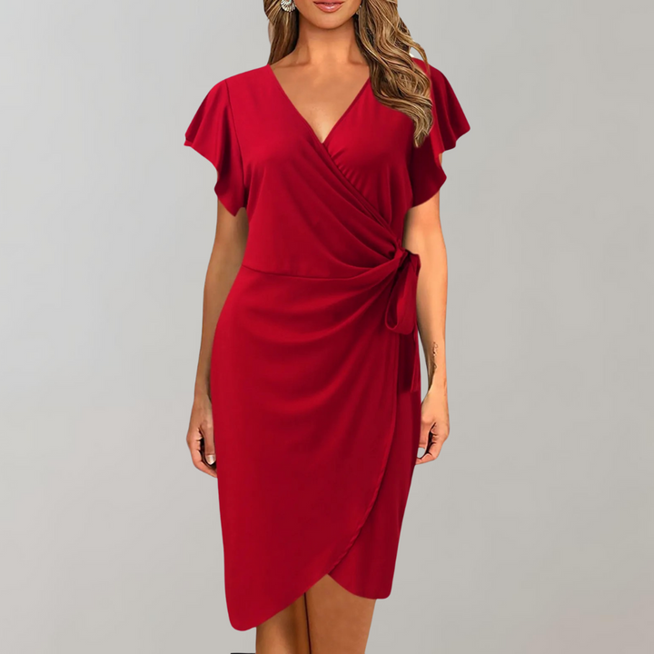 Stylowa letnia sukienka – Solène-Czerwony-S-Trend Polska